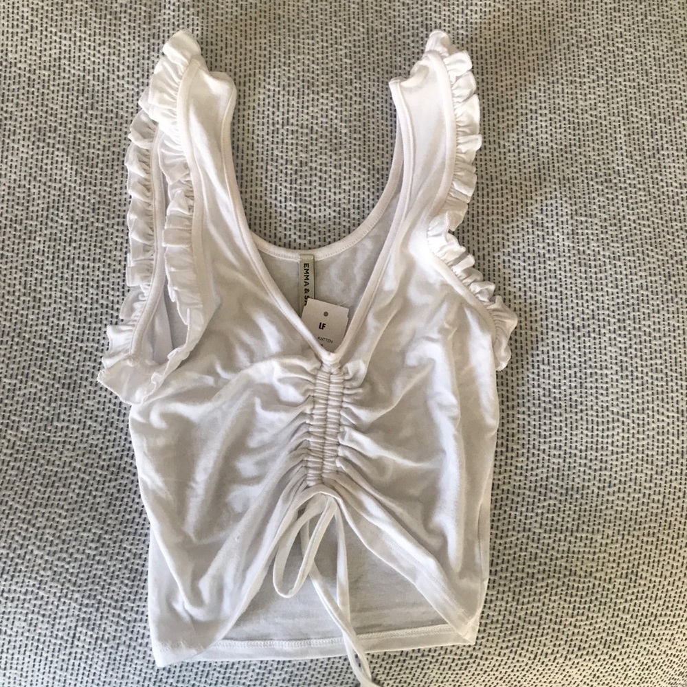 LF ruched ruffle top